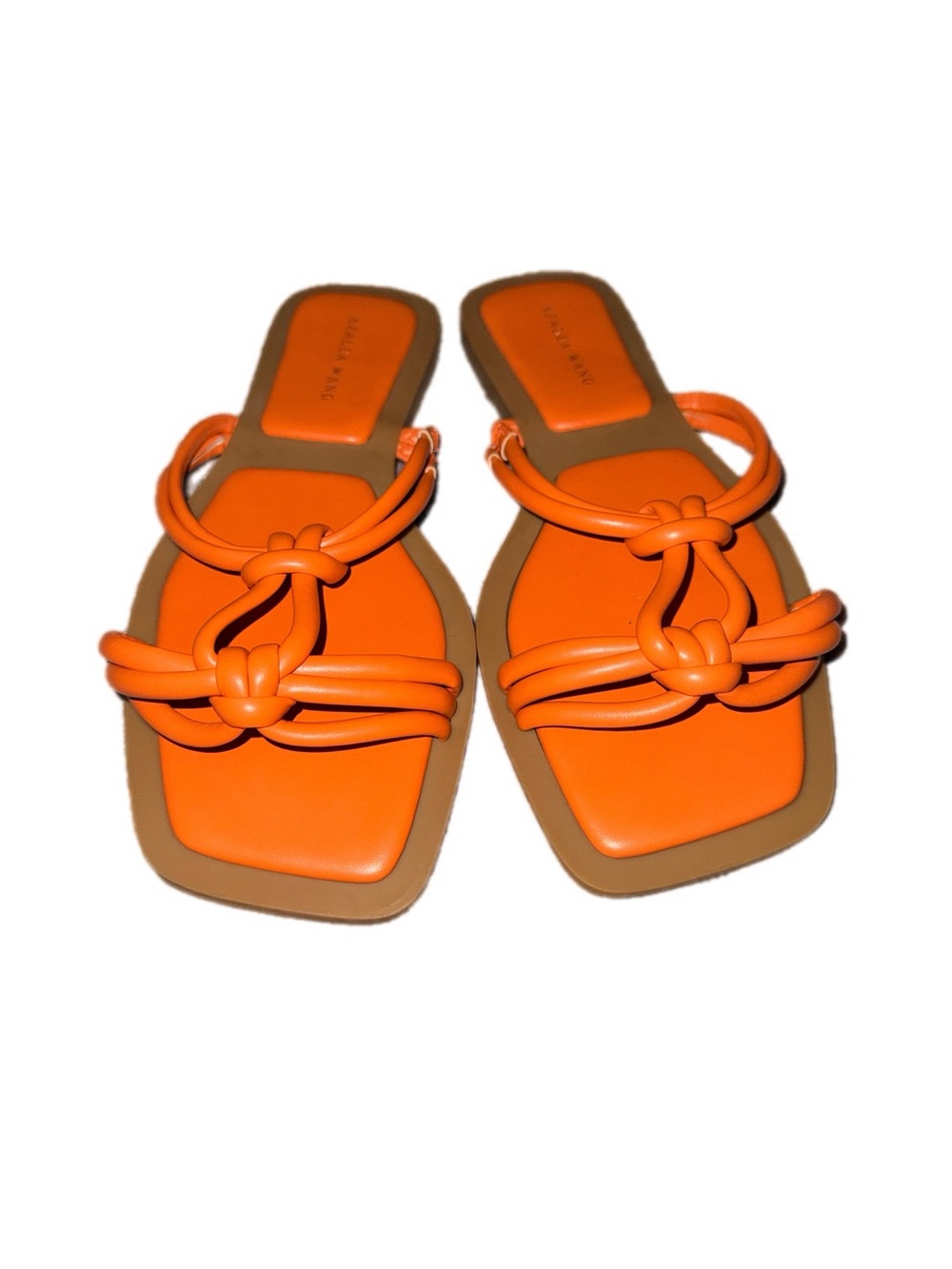 Azalea Wang Stetson orange Knotted Strappy Sandals size 8